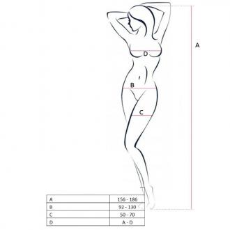 Passion Bs050 Bodystockings Biela - Sieťovaný Erotický Overál