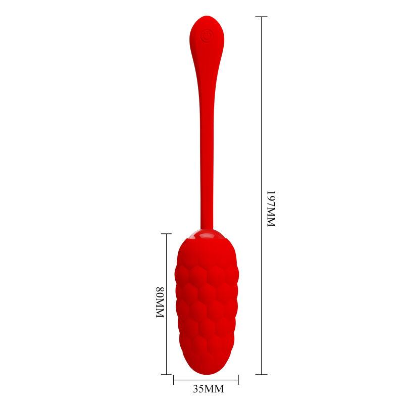 Pretty Love - Vibrating Egg With Red Rechargeable Marine Texture