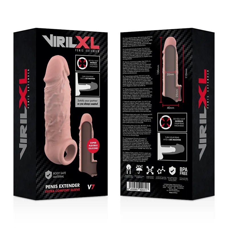 Virilxl Penis Extender Extra Comfort Sleeve V7 Flesh - Návlek Na Penis