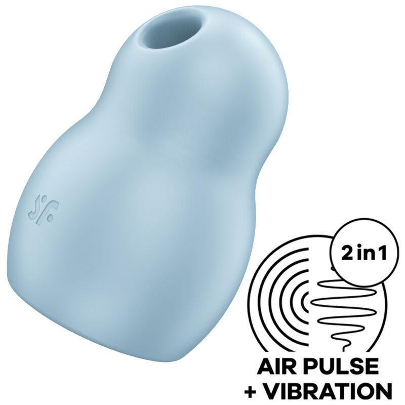 Satisfyer Pro To Go 1 Double Air Pulse Stimulator & Vibrator - Blue - Stimulátor Klitorisu