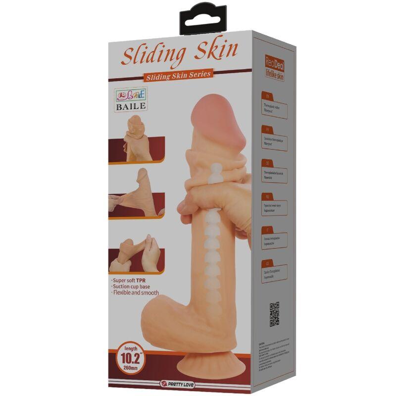 Pretty Love - Sliding Skin Series Realistic Dildo With Sliding Skin Suction Cup Flesh 26 C