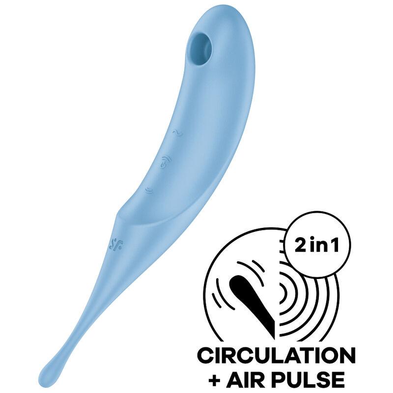 Satisfyer Twirling Pro Air Pulse Stimulator & Vibrator - Blue - Stimulátor Klitorisu