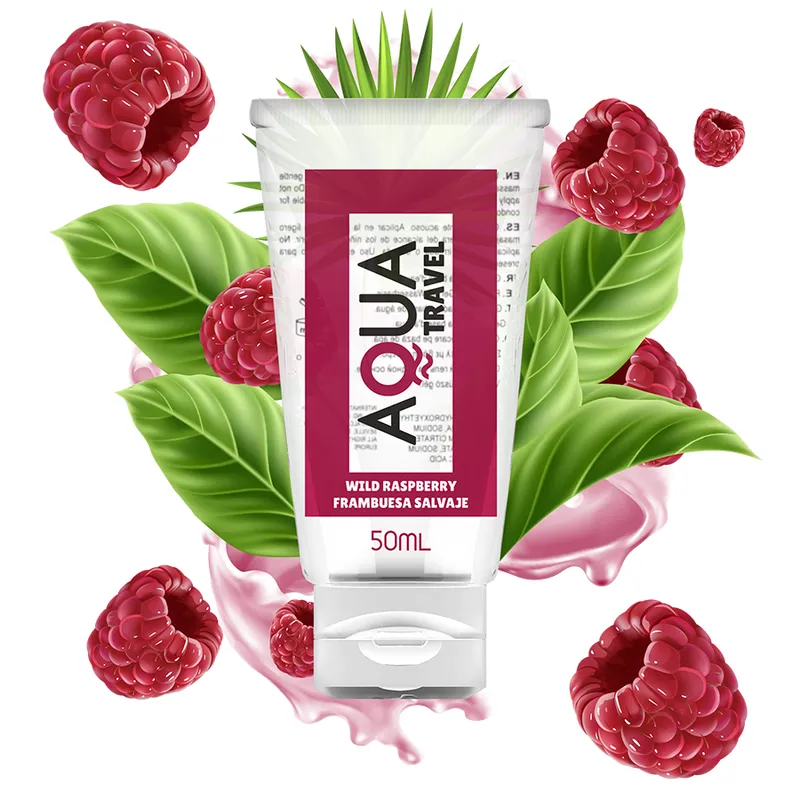 Aqua Travel Wild Raspberry Flavour Waterbased Lubricant - 50