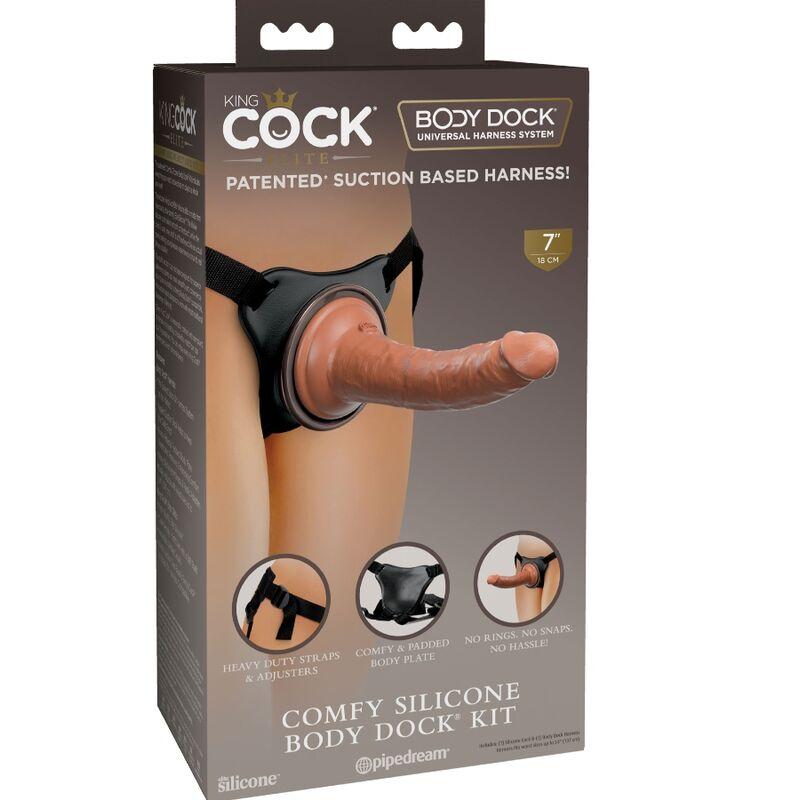 King Cock Elite - Comfy Adjustable Harness With Dildo 17.8 Cm