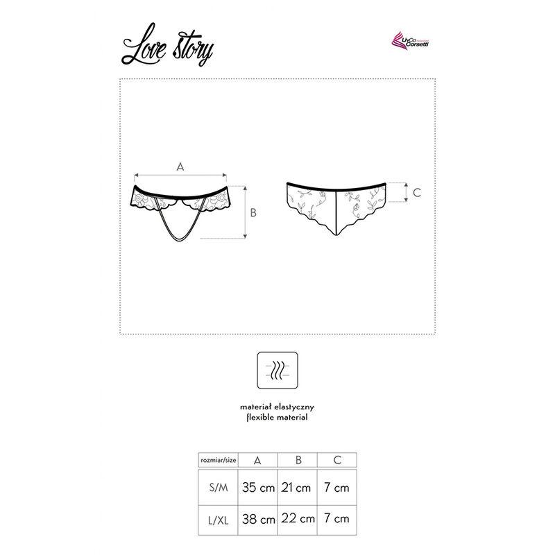 Livco Corsetti Fashion - Love Story Lc 90679 Panty Crotchless Black L/Xl