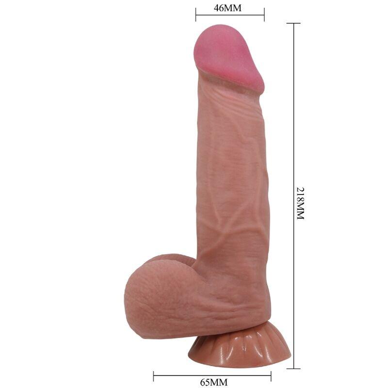 Pretty Love - Sliding Skin Series Realistic Dildo With Sliding Brown Skin Suction Cup 21.8