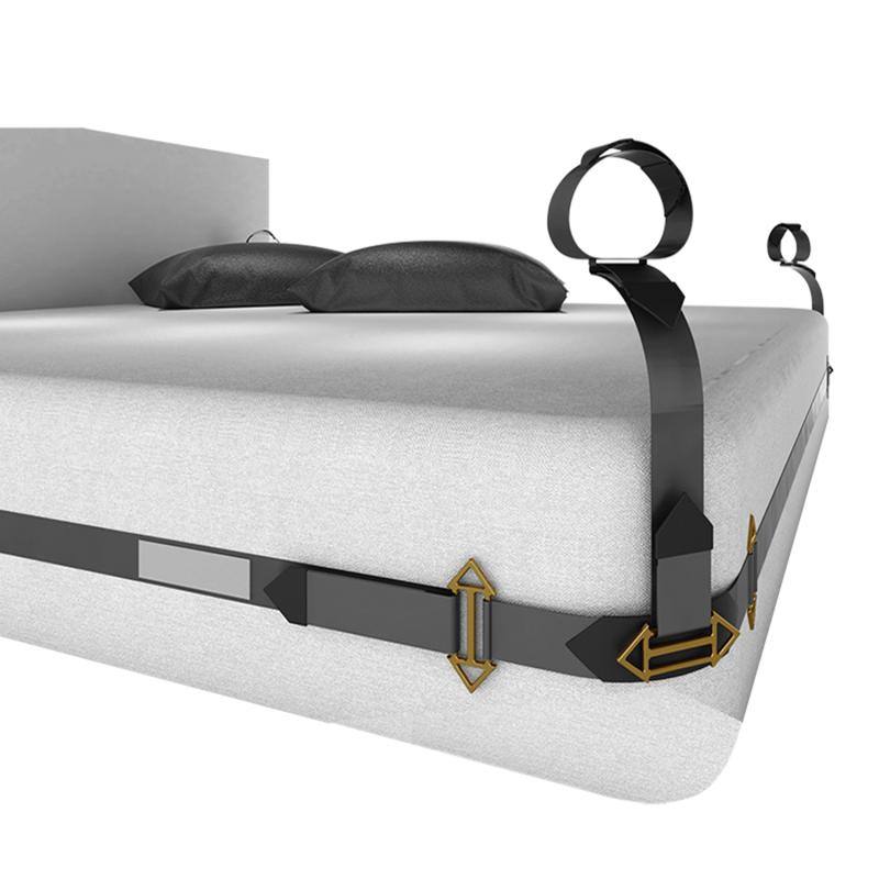 Lockink - Bdsm Adjustable Bed Restraint Kit Black