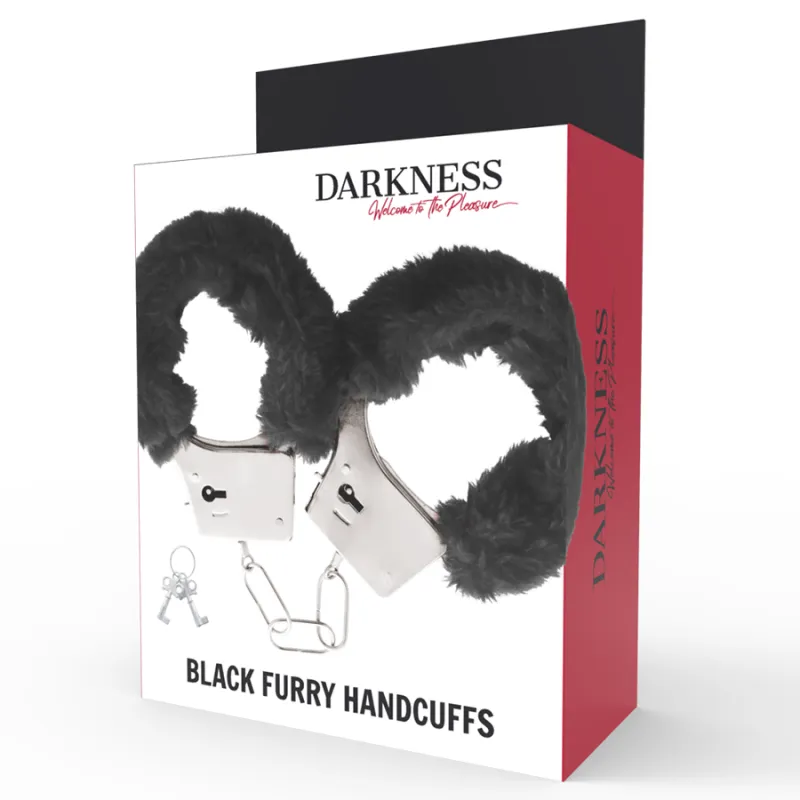DarknessPleasure Furry Handcuffs Black - Putá