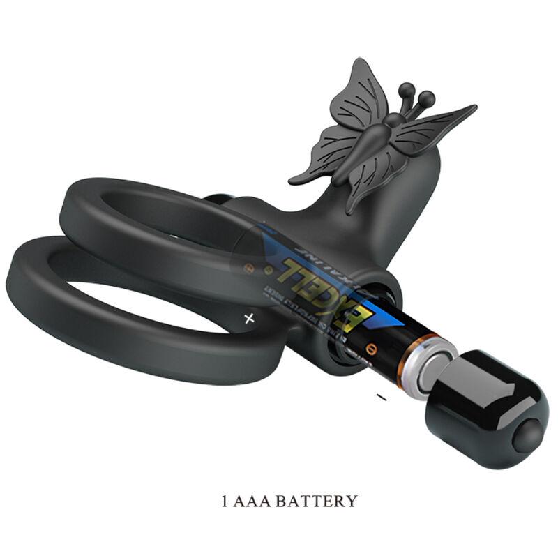 Pretty Love - Double Ring Vibrator With Black Stimulator