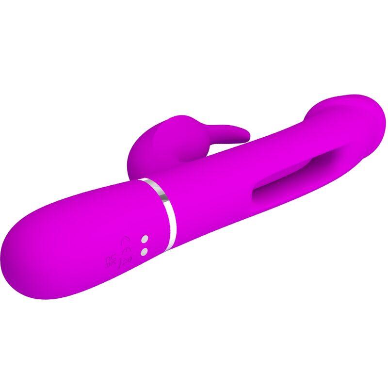 Pretty Love - Kampas Rabbit 3 In 1 Multifunction Vibrator With Tongue Violet