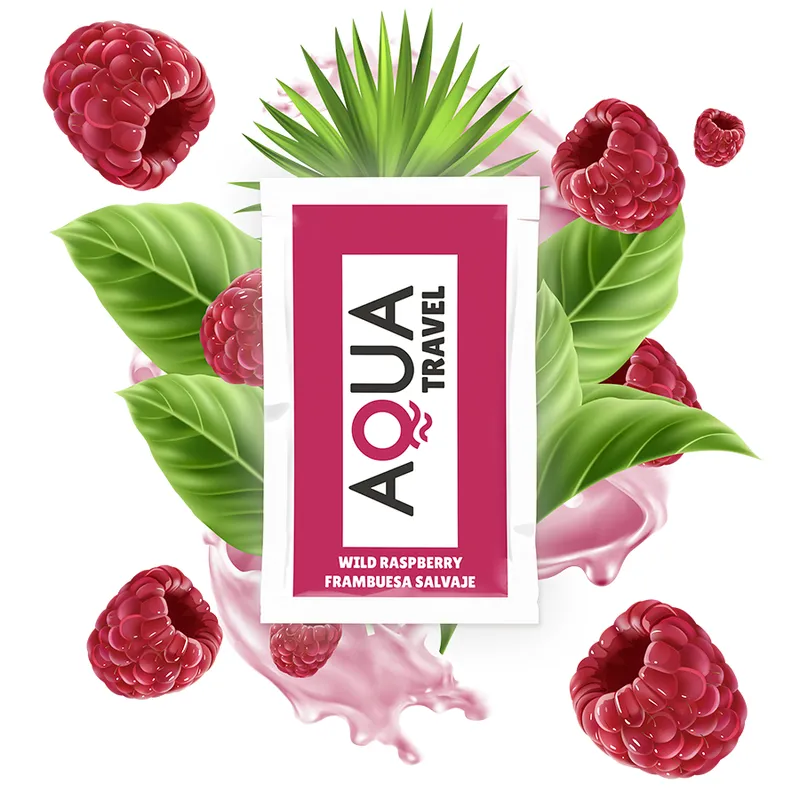Aqua Travel Wild Raspberry Flavour Waterbased Lubricant - 6