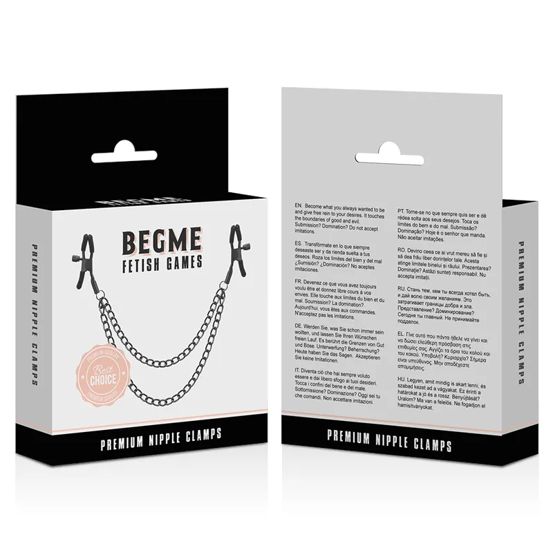 Begme Red Edition Nipple Clips With Chain