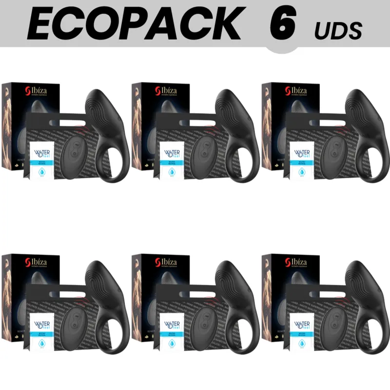 Ecopack 6 Units - Ibiza Remote Control Ring Vibrator Full Contact