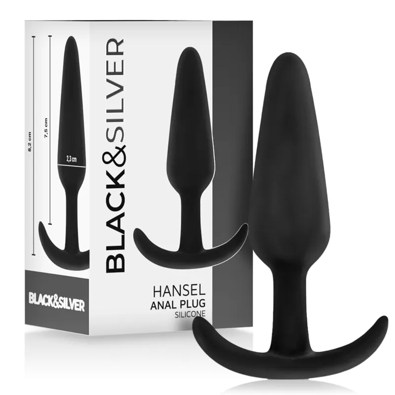 Black&Silver Hansel™ Silicone Loop Anal Plug Size S - Análny Kolík