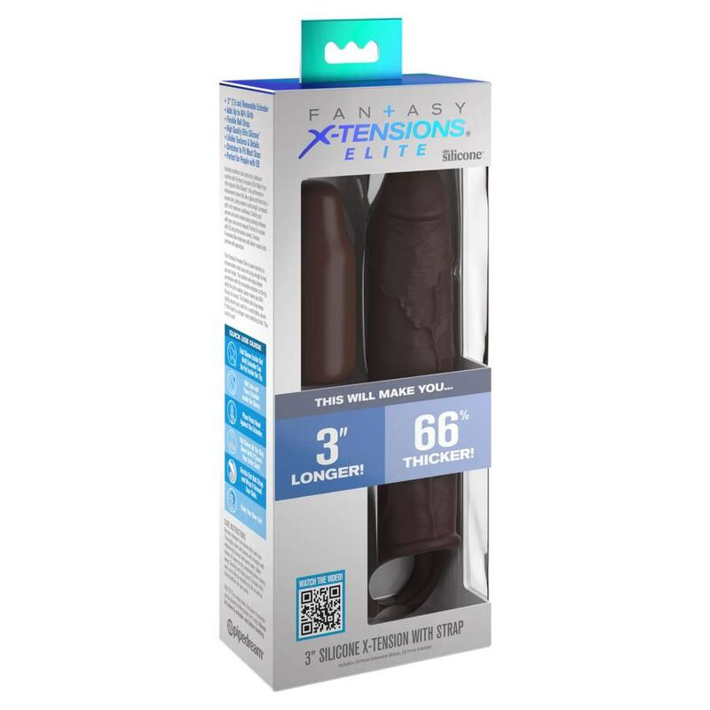 Fantasy x- tensions - pipedreams extension w strap 17,78 cm brown
