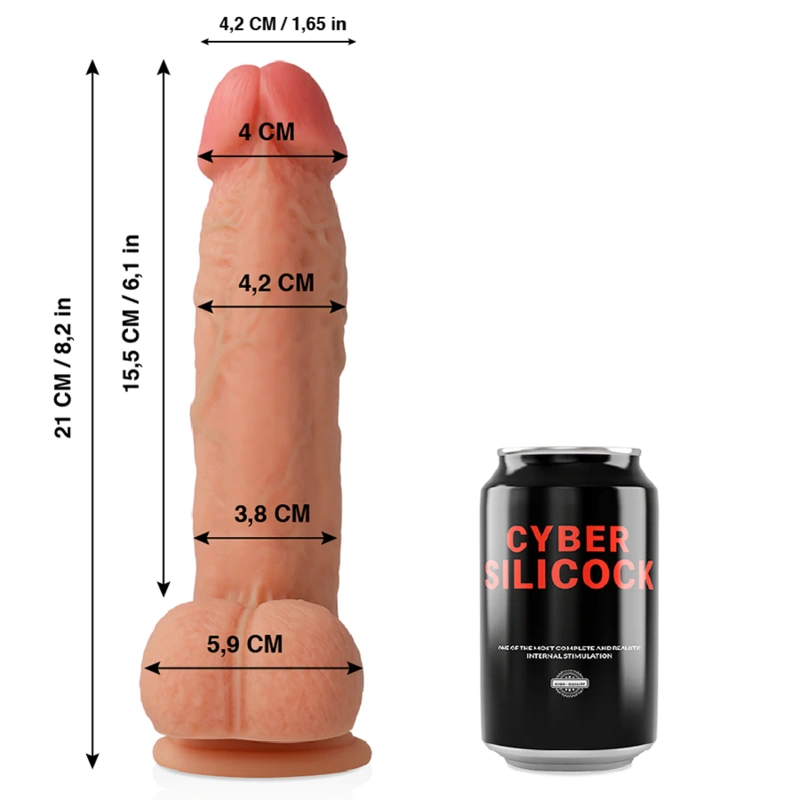 Cyber silicock - saul ultra realistic soft liquid silicone 21 cm -o- 4.2 cm