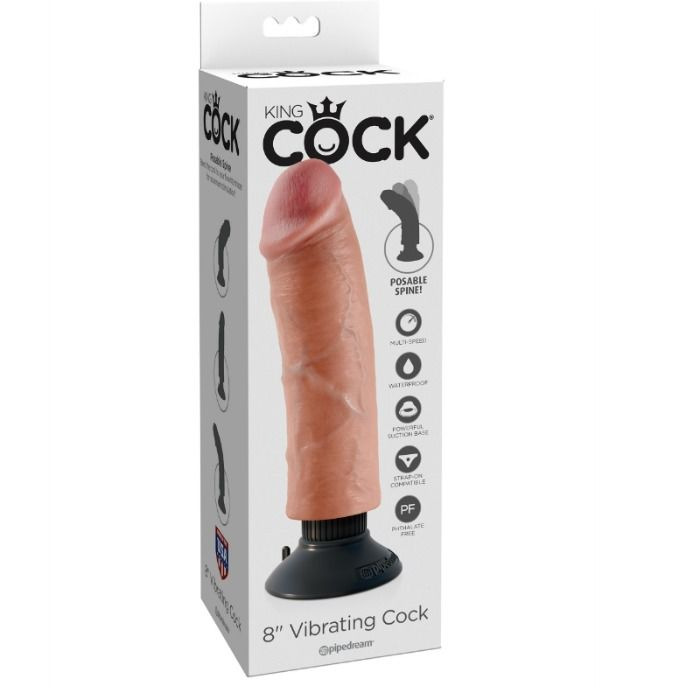 King cock - 20.32 cm vibrating cock flesh