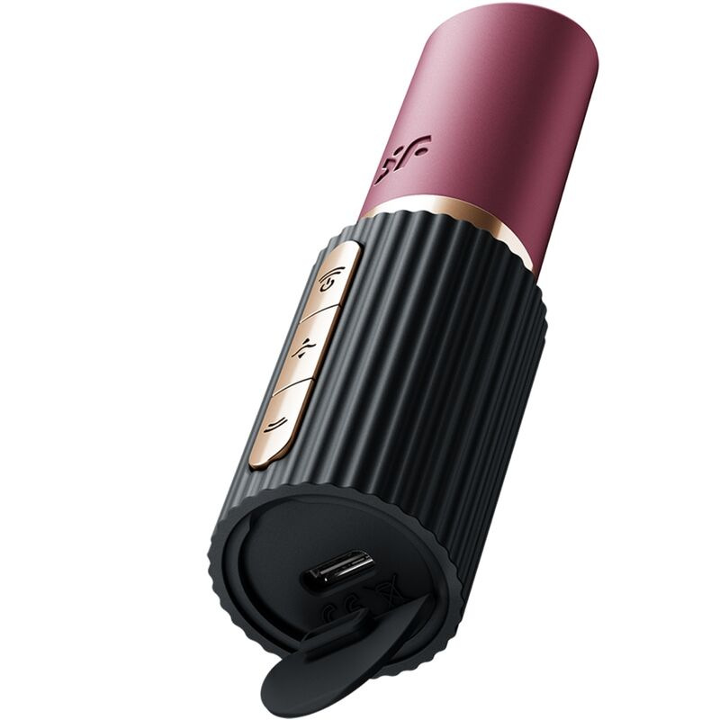 Satisfyer - pro 2 kiss wave clitoris stimulator garnet / black