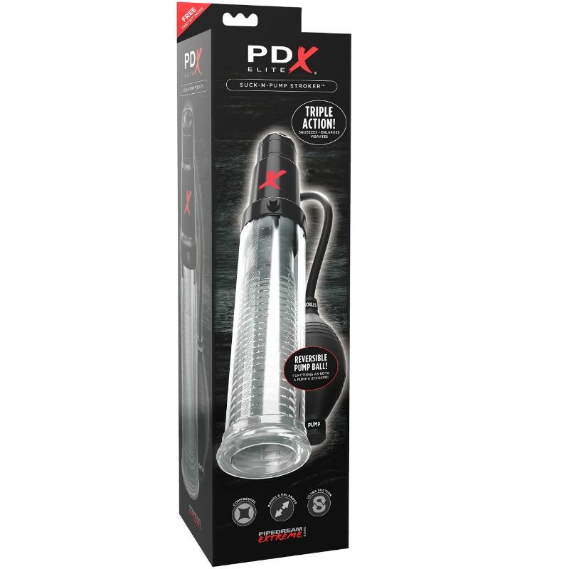 Pdx elite - suck n pump stroker vibrating masturbator suction pump