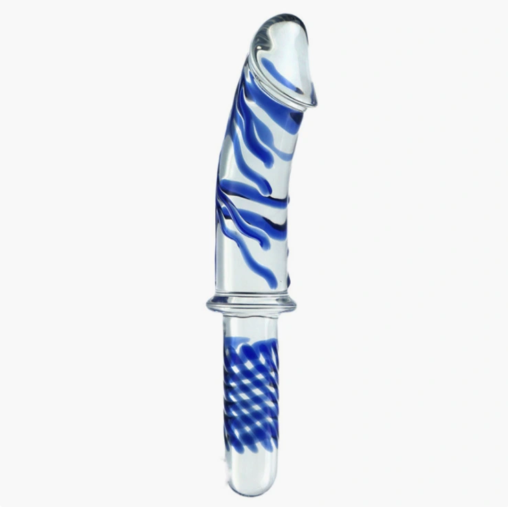 Glas - Realistic Double Ended Glass Dildo With Handle - Sklenené Dildo