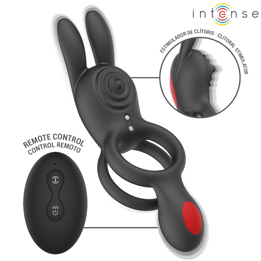 Intense - quinn double vibration ring with remote control
