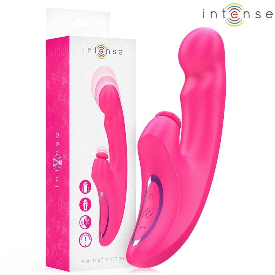 Intense - emi vibrator 13.5 cm multifunction 3 in 1 10 vibrations pink