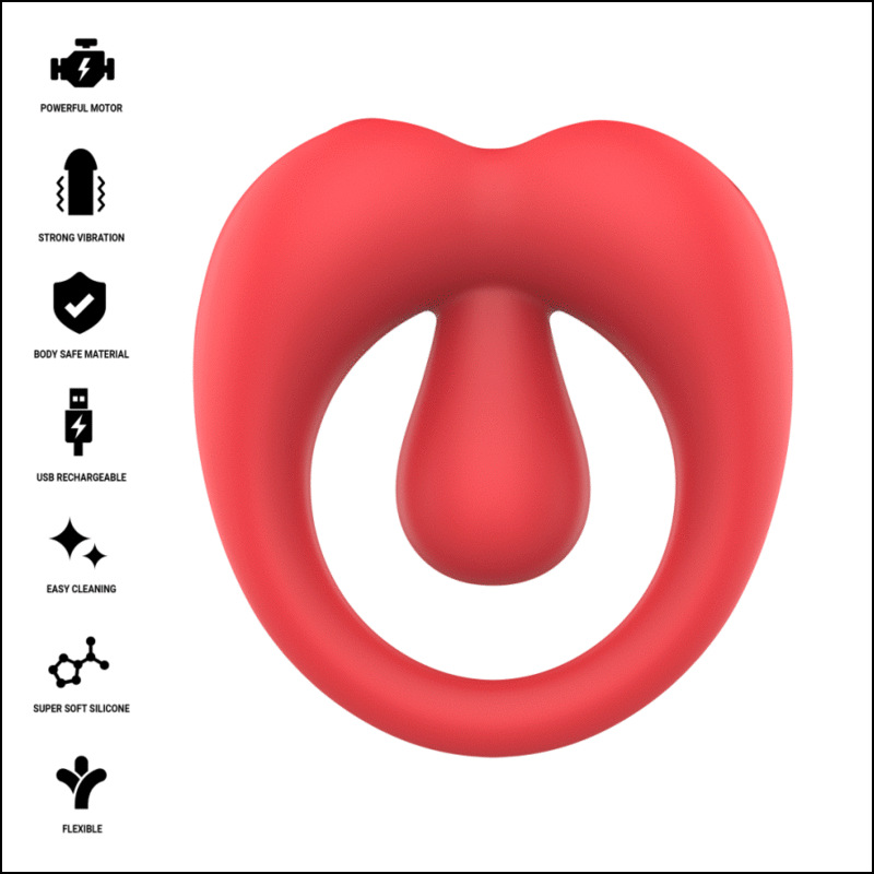 Intense - russell vibrating penis ring with clitoris stimulation red