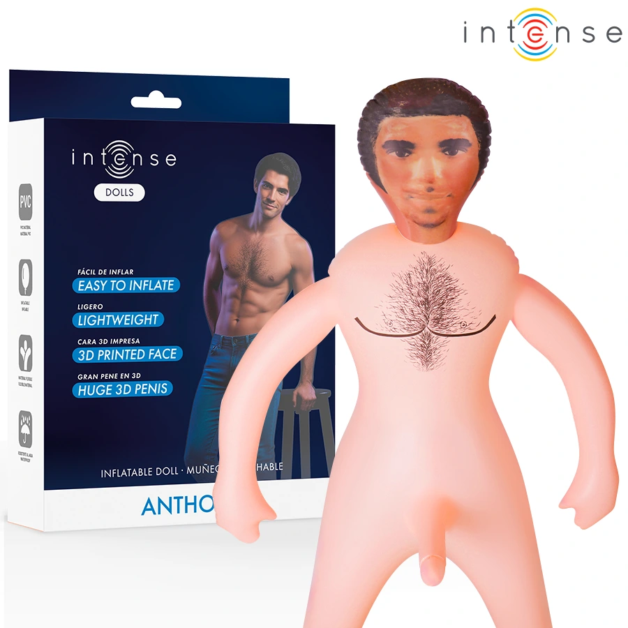 Intense dolls - anthony inflatable doll with 3d penis