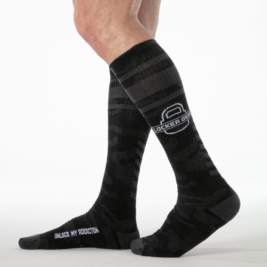 Locker gear - full military knee high socks black one size