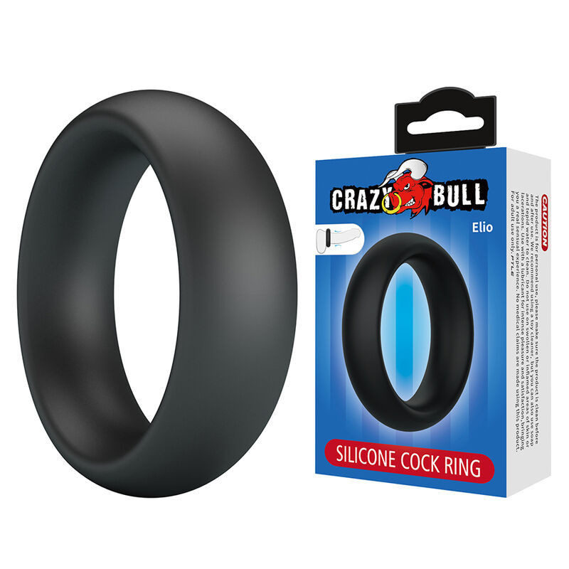 Crazy bull - elio silicone cock ring black