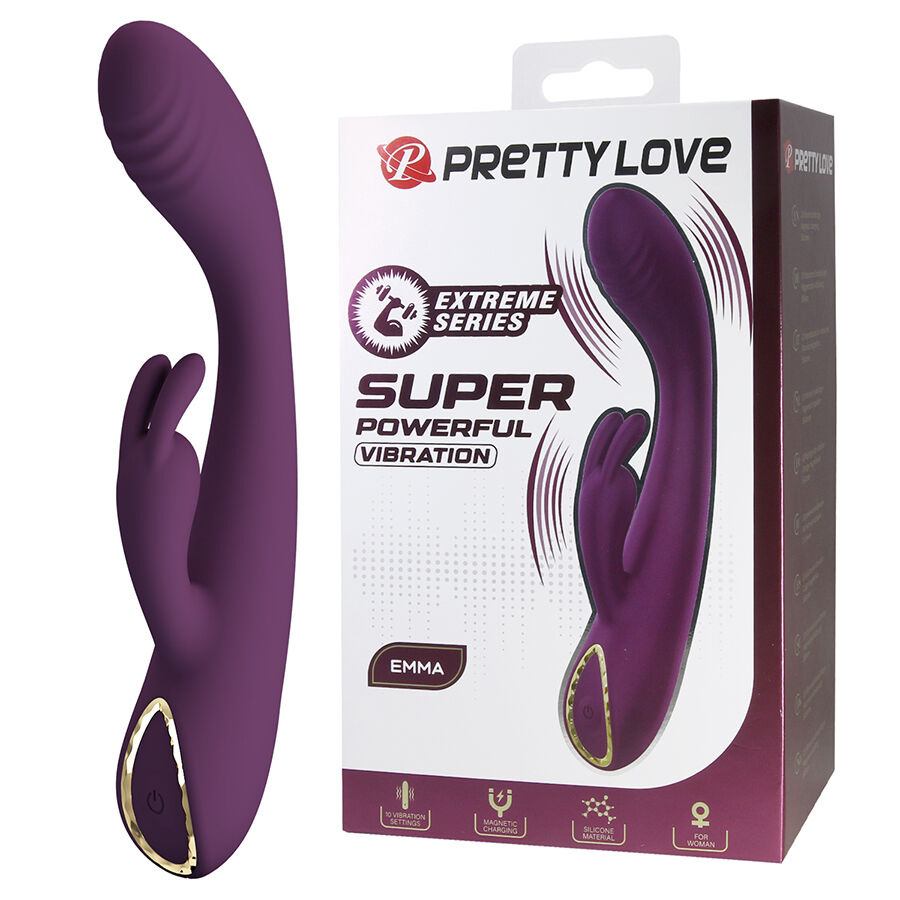 Pretty love - emma rabbit purple vibrator with stimulator