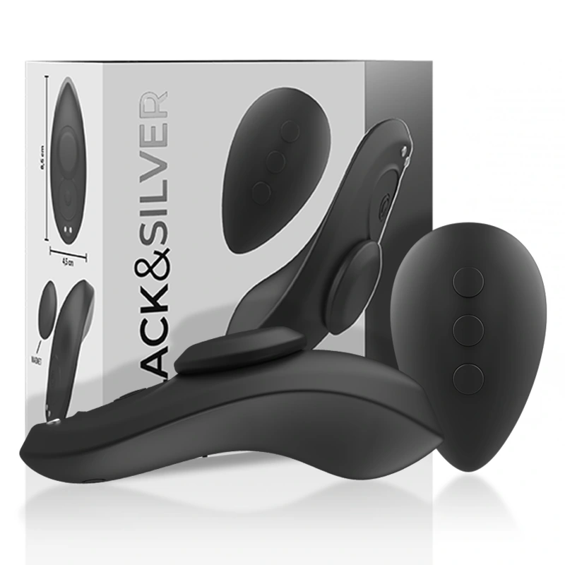 Black&silver - preston rechargeable silicone vibrator pantie black
