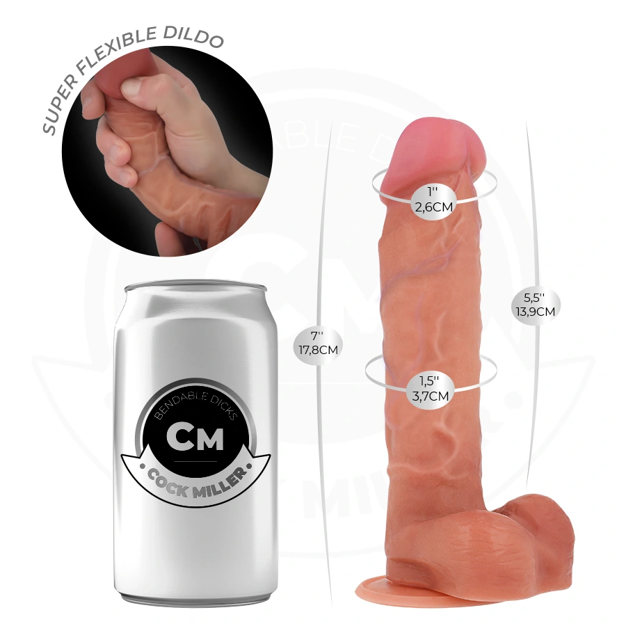 Cock miller - hyperrealistic articulable dildo 17.8 cm