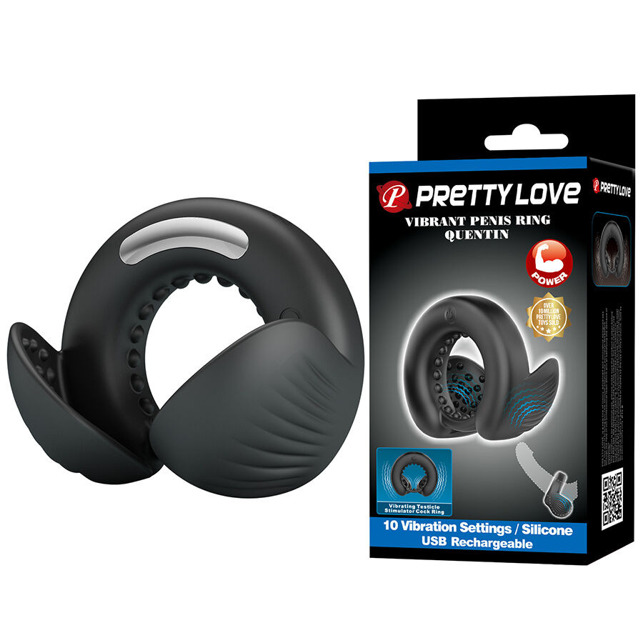 Pretty love - quentin penis ring with testicular stimulator