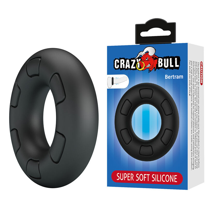Crazy bull - bertram super soft silicone cock ring black