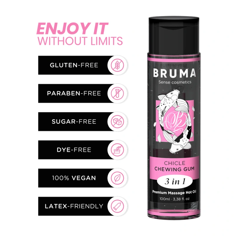 Bruma - premium massage hot oil chewing gum 3 in 1 - 100 ml