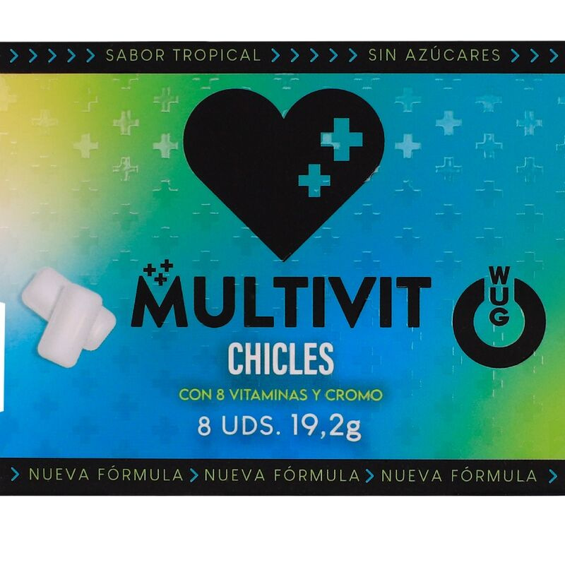 Wug multivit - functional multivitamin tropical flavour gum blister 8 pcs