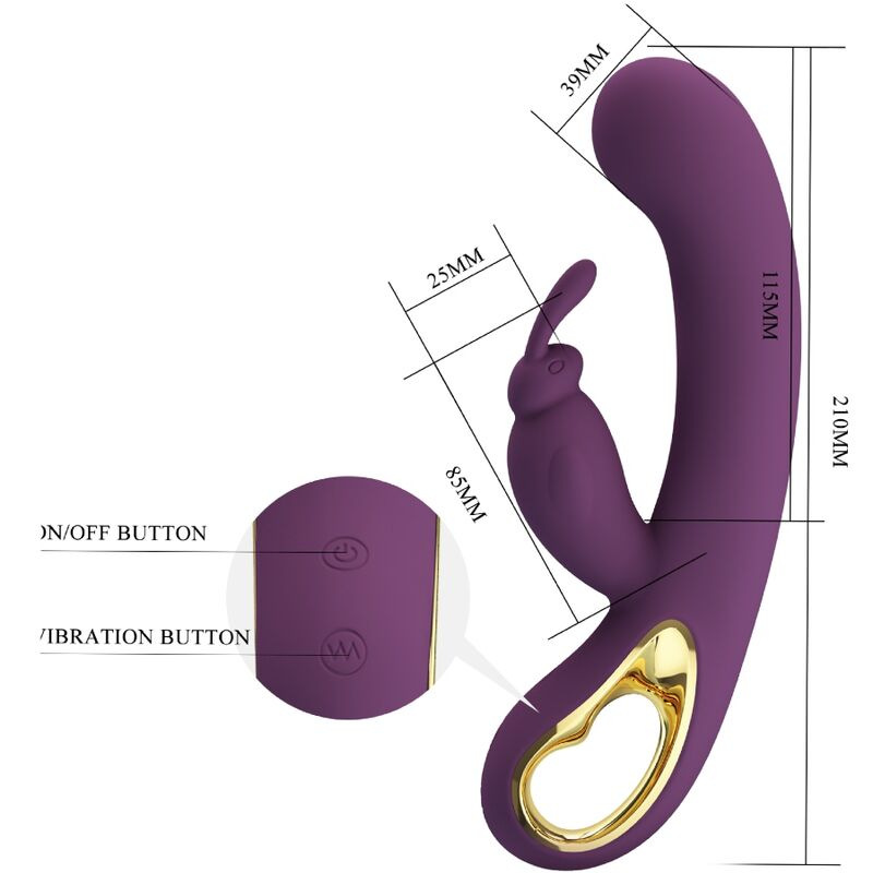 Pretty love - liam rabbit vibrator & g spot stimulator purple 2