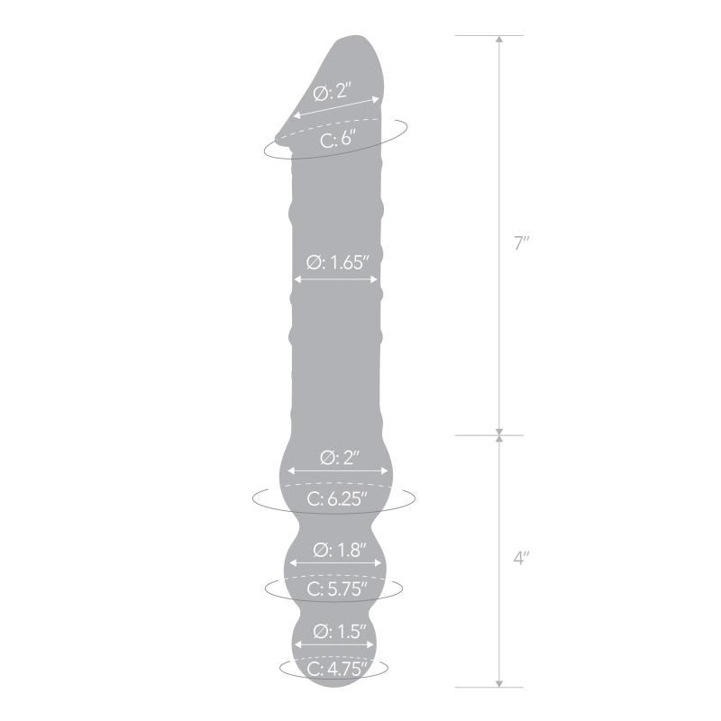 Glas - Double Ended Glass Dildo With Anal Beads - Sklenené Dildo 2