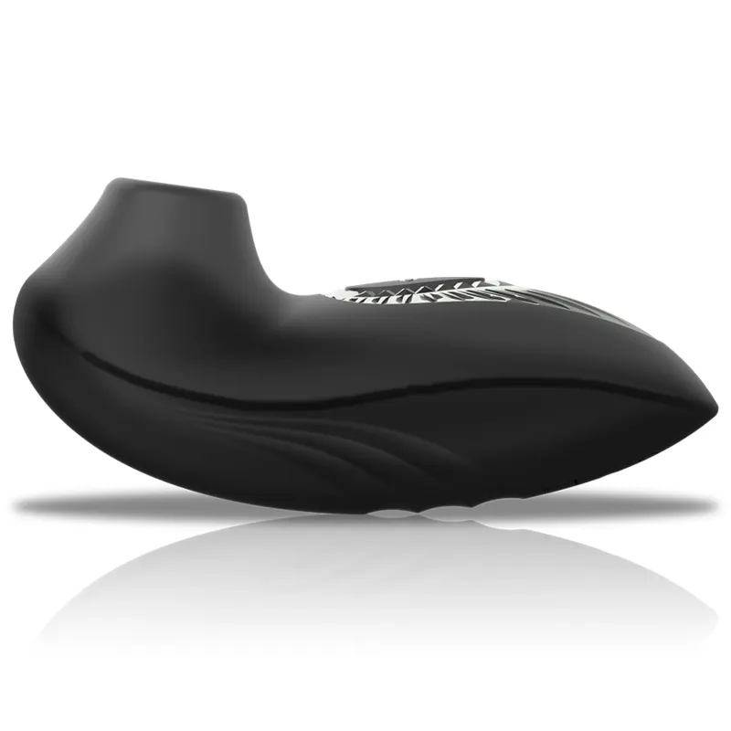 Black&Silver - Drake Deluxe Sucking Vibe Silicone Rechargeable Black