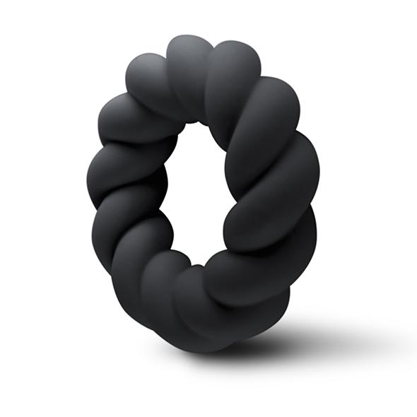 Rocks-Off - Twist Non Vibrating Liquid Silicone Ring Black