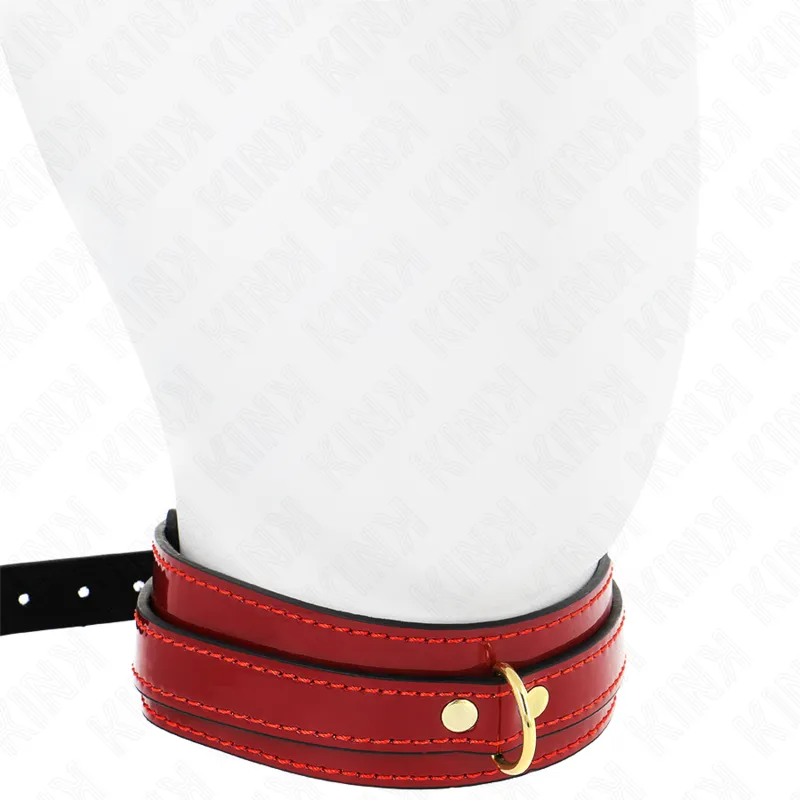 Kink - Wine Red Adjustable Necklace With Golden Details 29-42.5 Cm X 4 Cm 2
