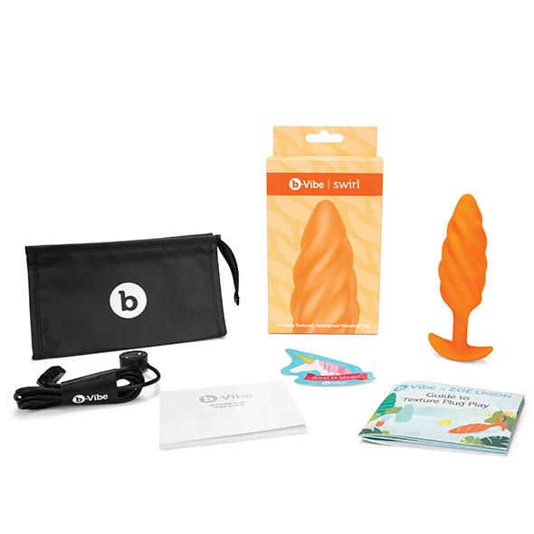B-Vibe - Swirl Texture Plug Orange 12