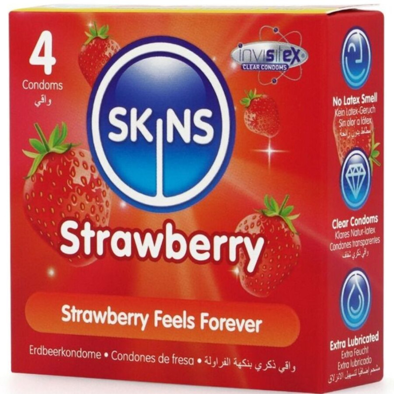 Skins - strawberry premium condoms pack 4 1