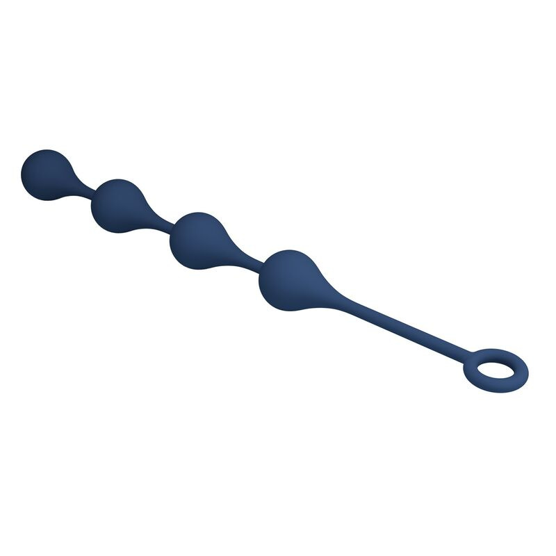 Mr play - blue silicone anal beads size l 42.6 cm 5