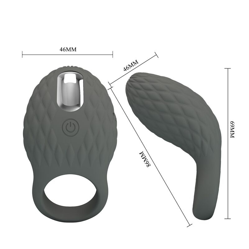 Pretty love - rechargeable textured vibrating ring with stimulator 8