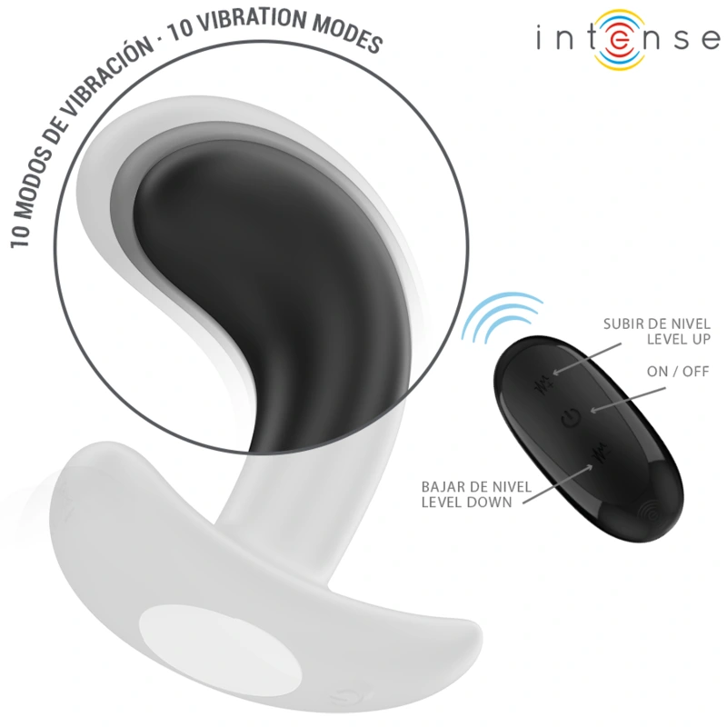 Intense - chandler anal plug 10 vibrations black remote control 4