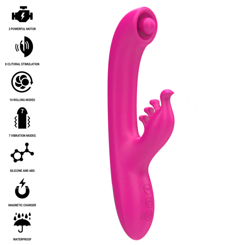 Intense - christina multifunction rabbit vibrator 22.5 cm pink 7