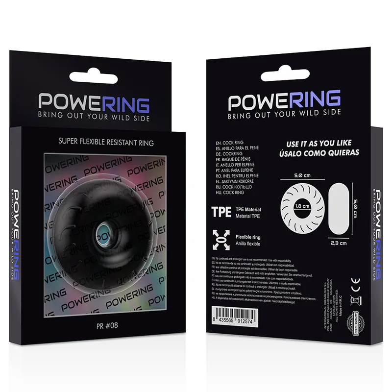 Powering Super Flexible Resistant Ring  5cm Pr08 Black 9