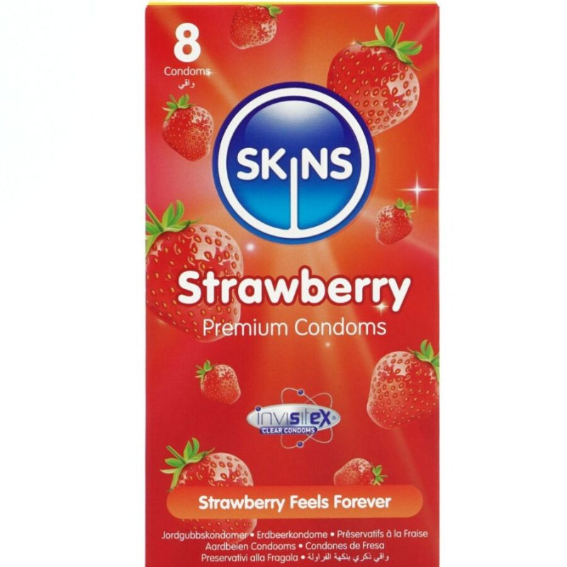Skins - strawberry premium condoms pack 8